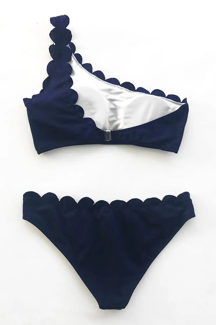 Miss The Past One Shoulder Bikini Set