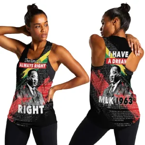 MLK Honoring The Legacy Women Racerback Tank Black Version LT05