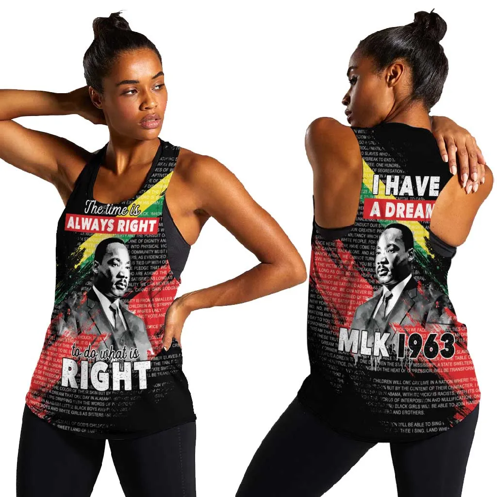 MLK Honoring The Legacy Women Racerback Tank Black Version LT05