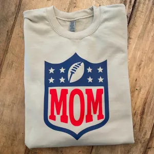 Mom Football Pullover - Ecru