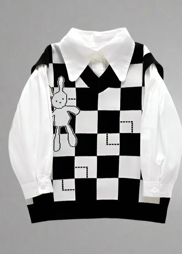 Mommy and Me Checkered Sweater Vest - Matching Family Outfits