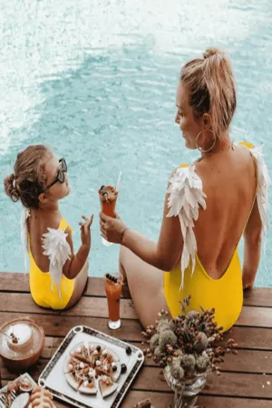 Mommy And Me Swimsuits In Yellow