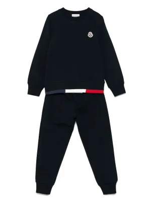 MONCLER KIDS Boys Tricolor-Trimmed Tracksuit Set Night Blue