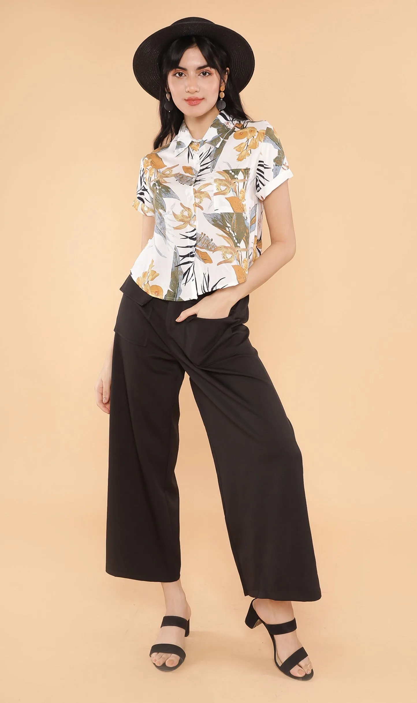 MONTE Tropical Collar Shirt (White)