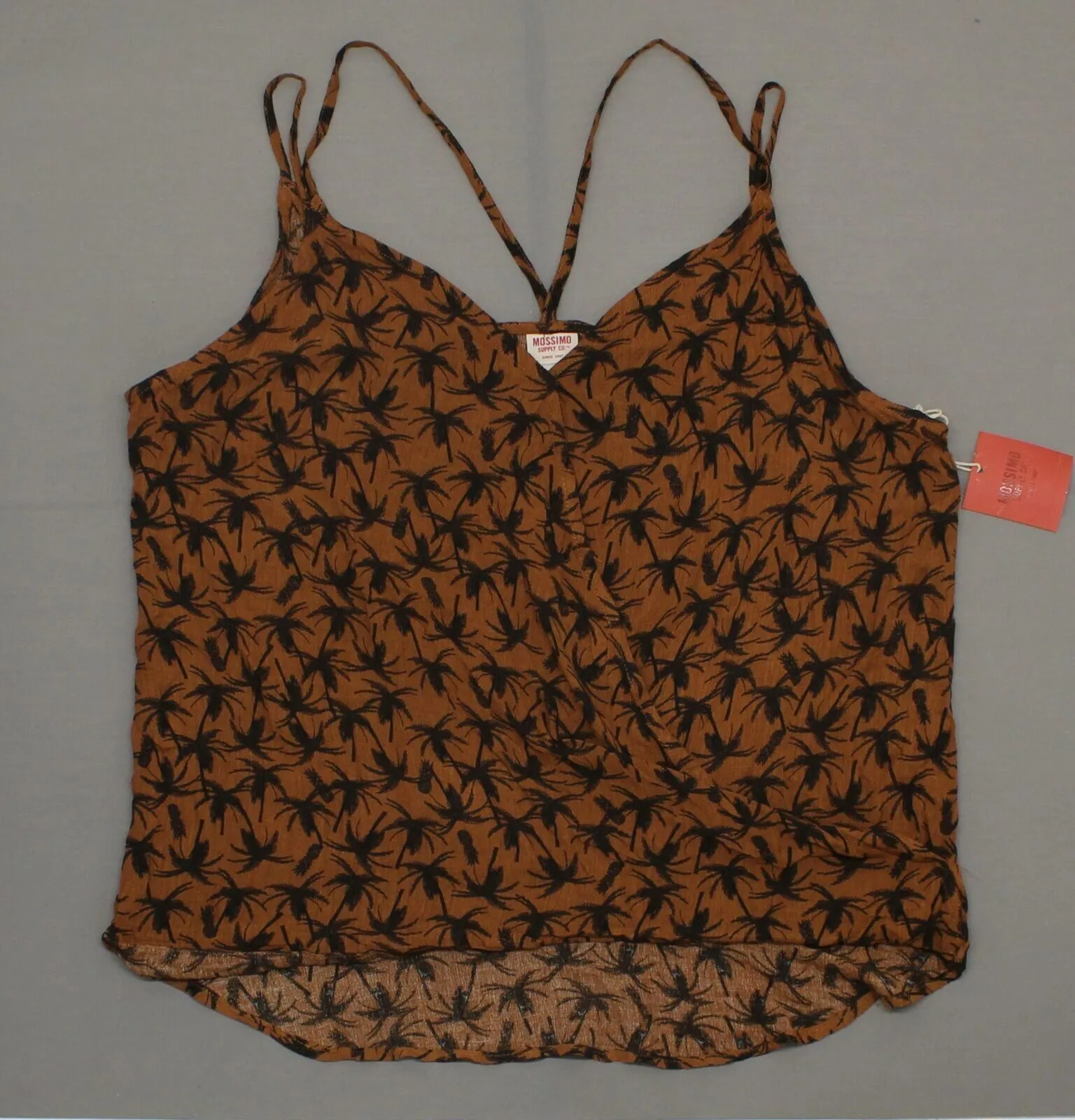 Mossimo Women's Woven Printed Criss Cross V-Neck Cami Blouse Shirt Top