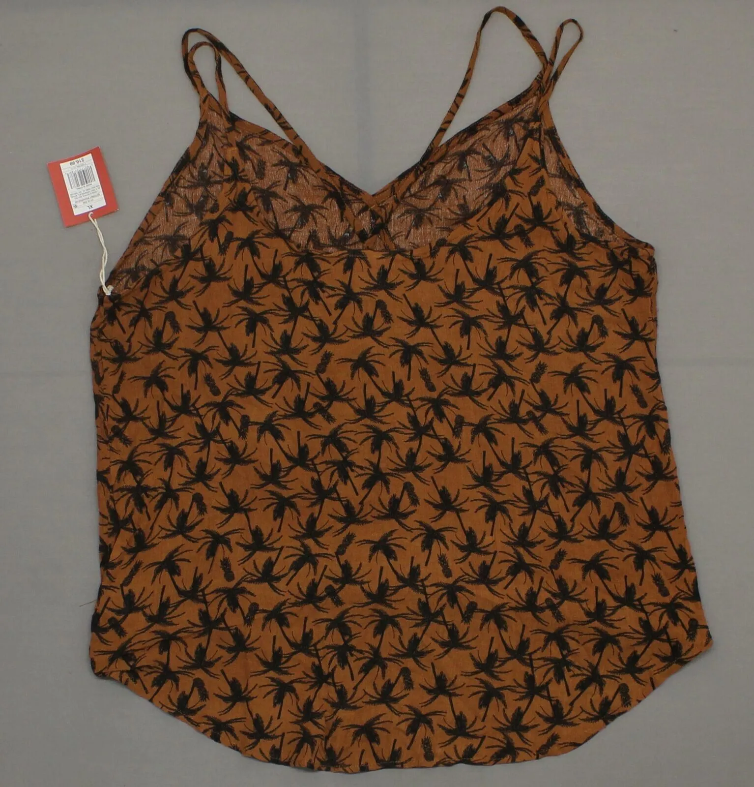 Mossimo Women's Woven Printed Criss Cross V-Neck Cami Blouse Shirt Top
