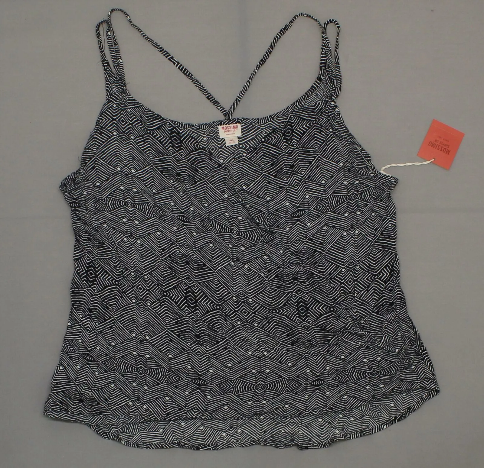 Mossimo Women's Woven Printed Criss Cross V-Neck Cami Blouse Shirt Top
