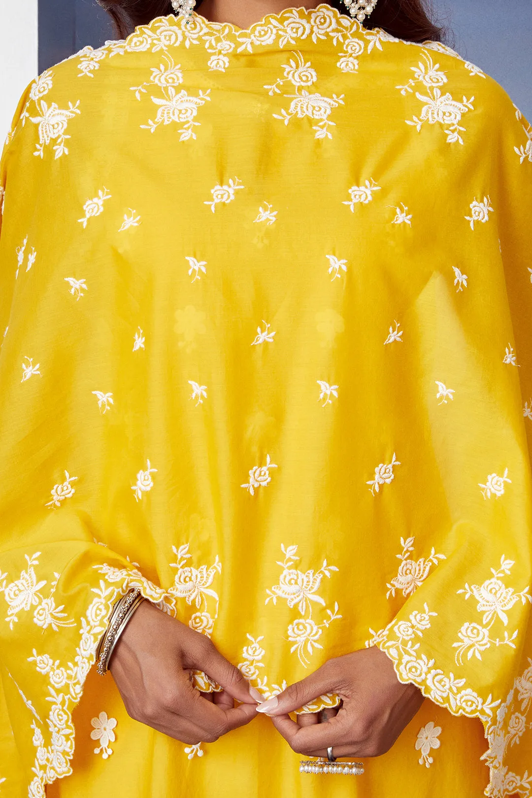 Mulmul Cotton Paradise Mango Kurta