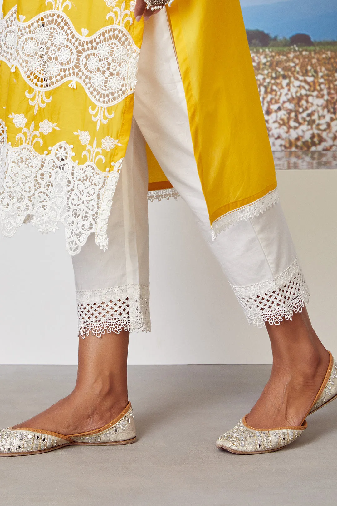 Mulmul Cotton Paradise Mango Kurta