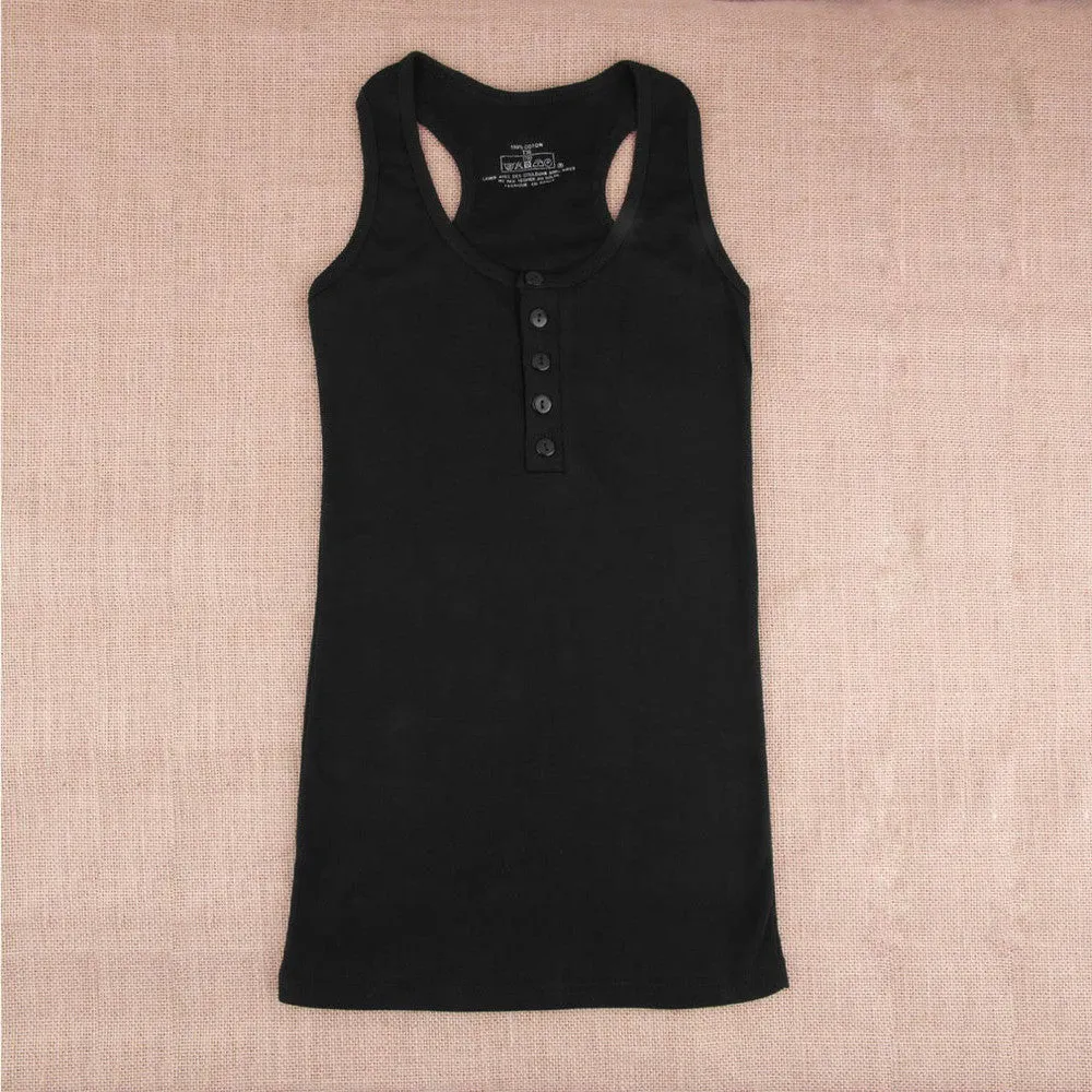 Multi color Long Sleeveless Bodycon Temperament Cotton Tank Tops
