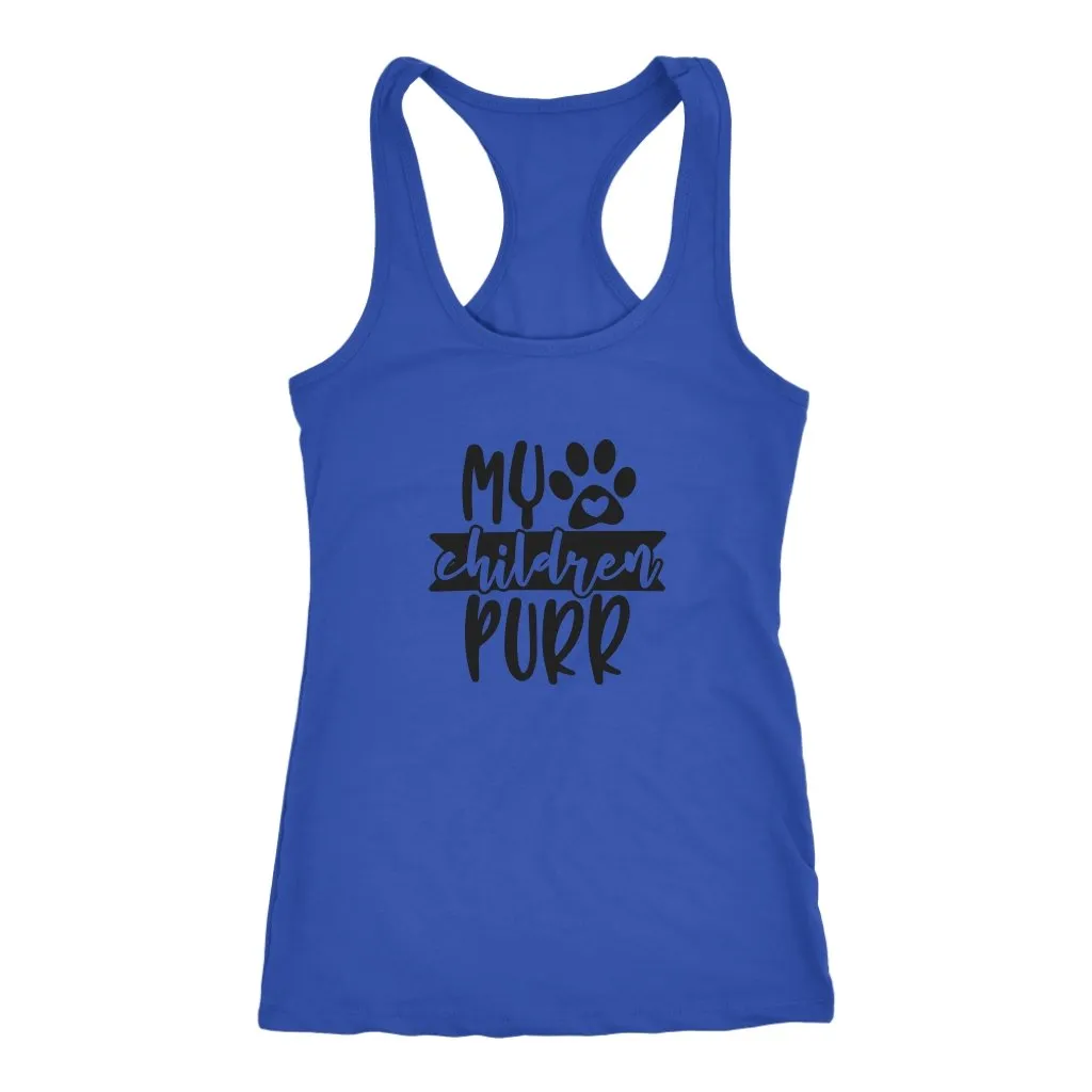 My Children Purr  Racerback Tank