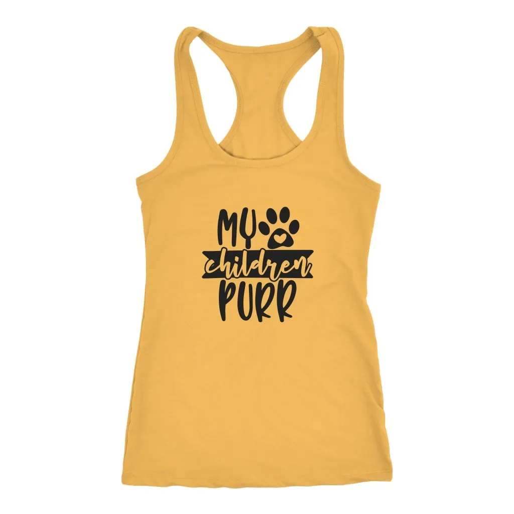 My Children Purr  Racerback Tank
