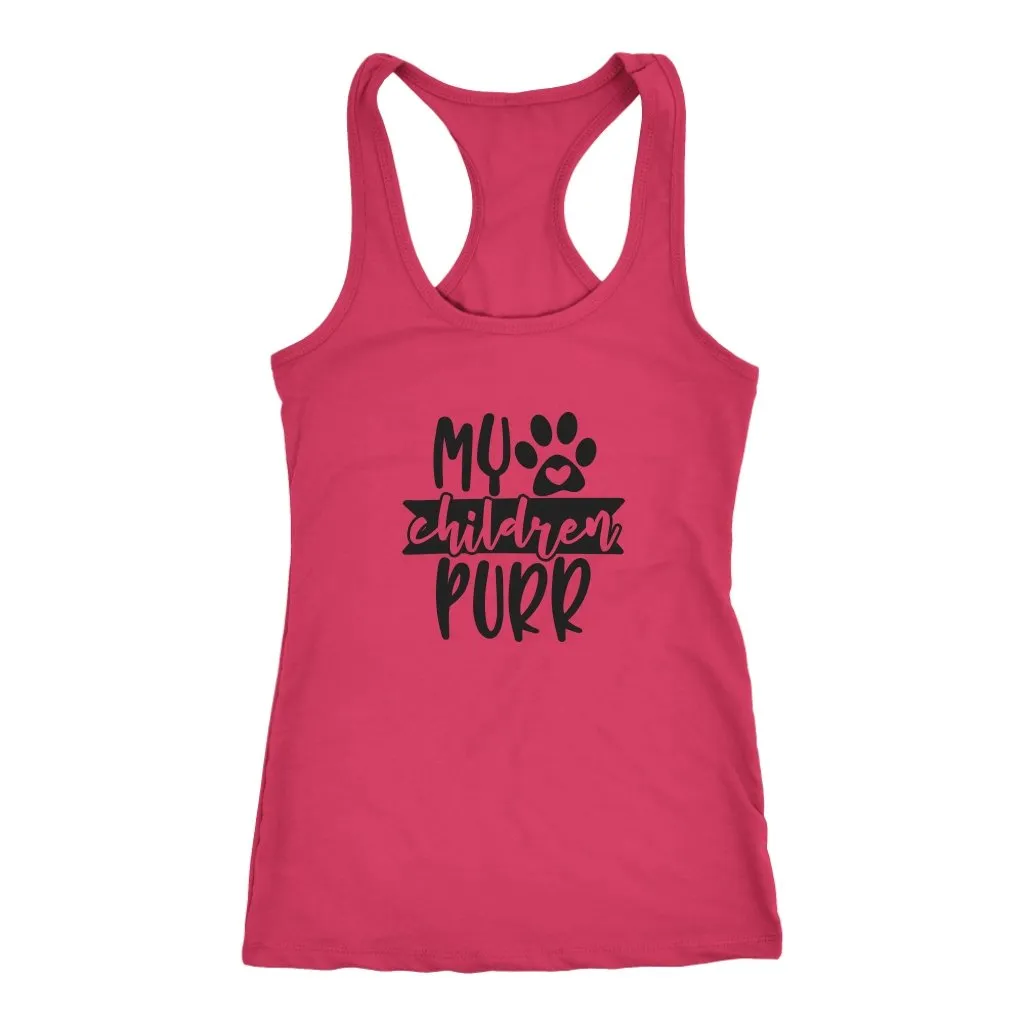 My Children Purr  Racerback Tank