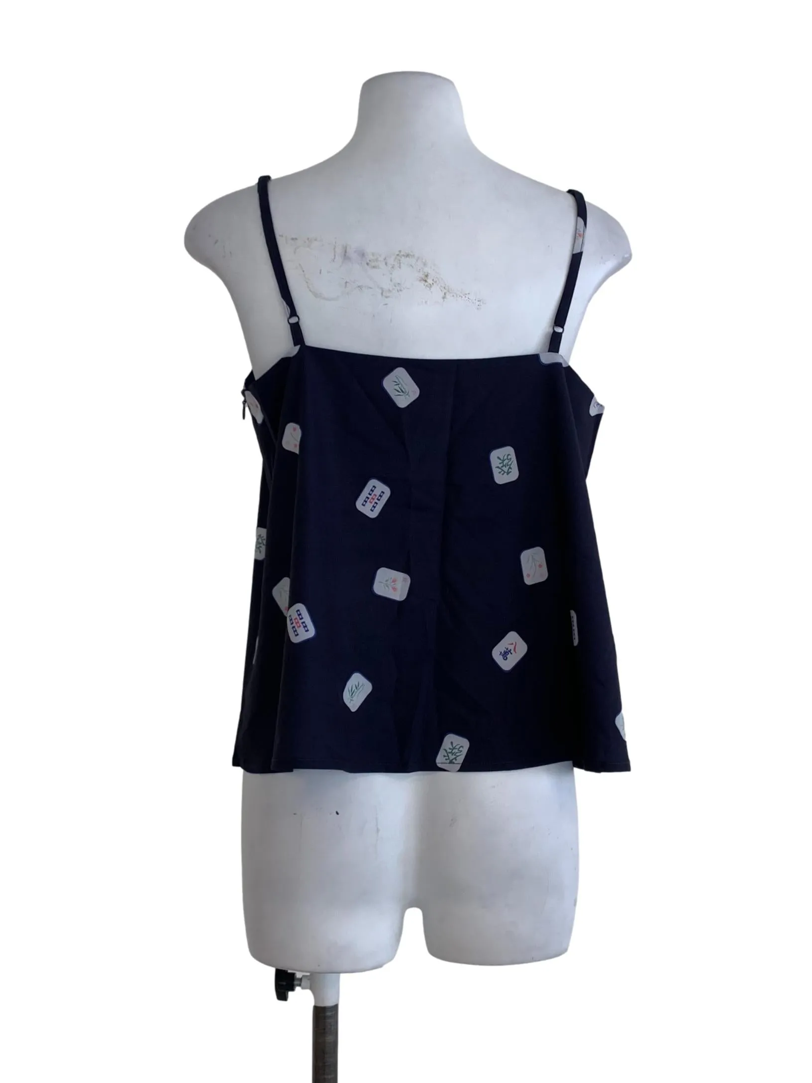 Navy Blue Graphic Tank Top