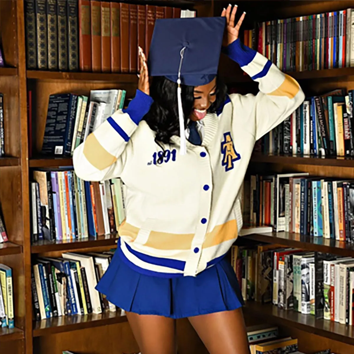 NC A&T SU Cardigan PEARLED IVORY