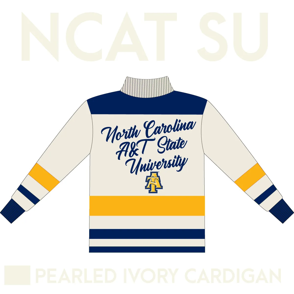 NC A&T SU Cardigan PEARLED IVORY