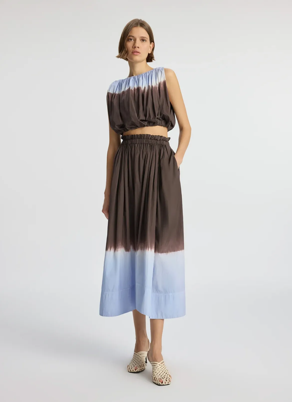 Nell Top, Sky Blue/Fudge