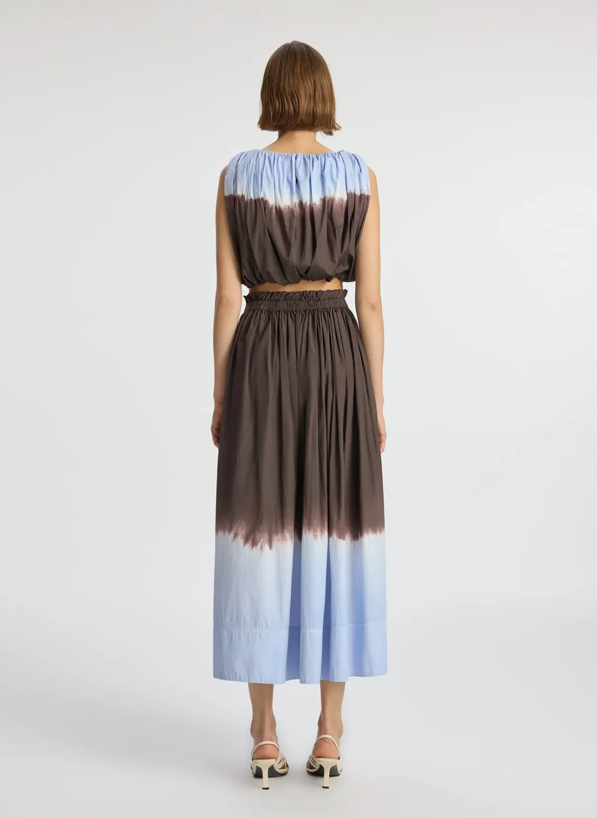 Nell Top, Sky Blue/Fudge