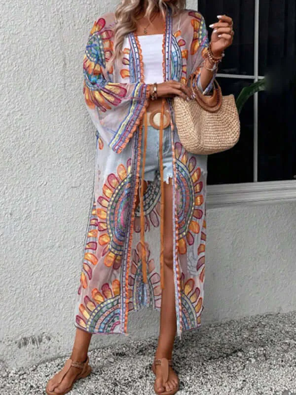 New Beach Skirt Casual Vacation Lace Cardigan Bikini Swimsuit Cover-Up Sun Protection Wear