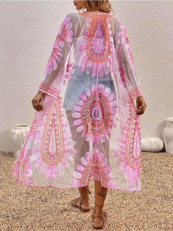 New Beach Skirt Casual Vacation Lace Cardigan Bikini Swimsuit Cover-Up Sun Protection Wear