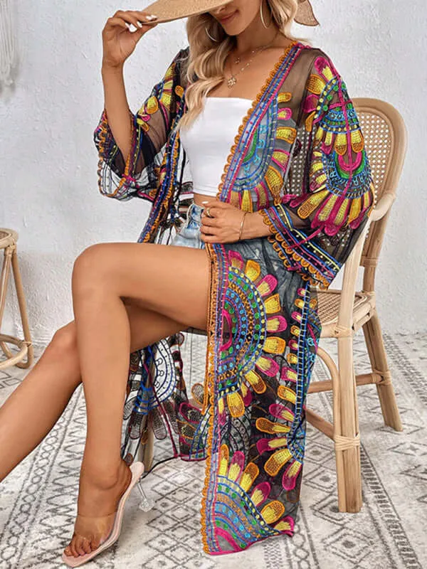 New Beach Skirt Casual Vacation Lace Cardigan Bikini Swimsuit Cover-Up Sun Protection Wear