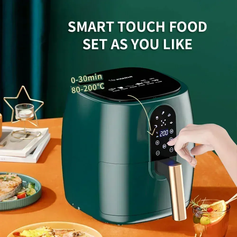 New Electric Air Fryers 4.5L 6L Large Capacity Smart Automatic Household Multi-function LED Touchscreen Deep Fryer without Oil
