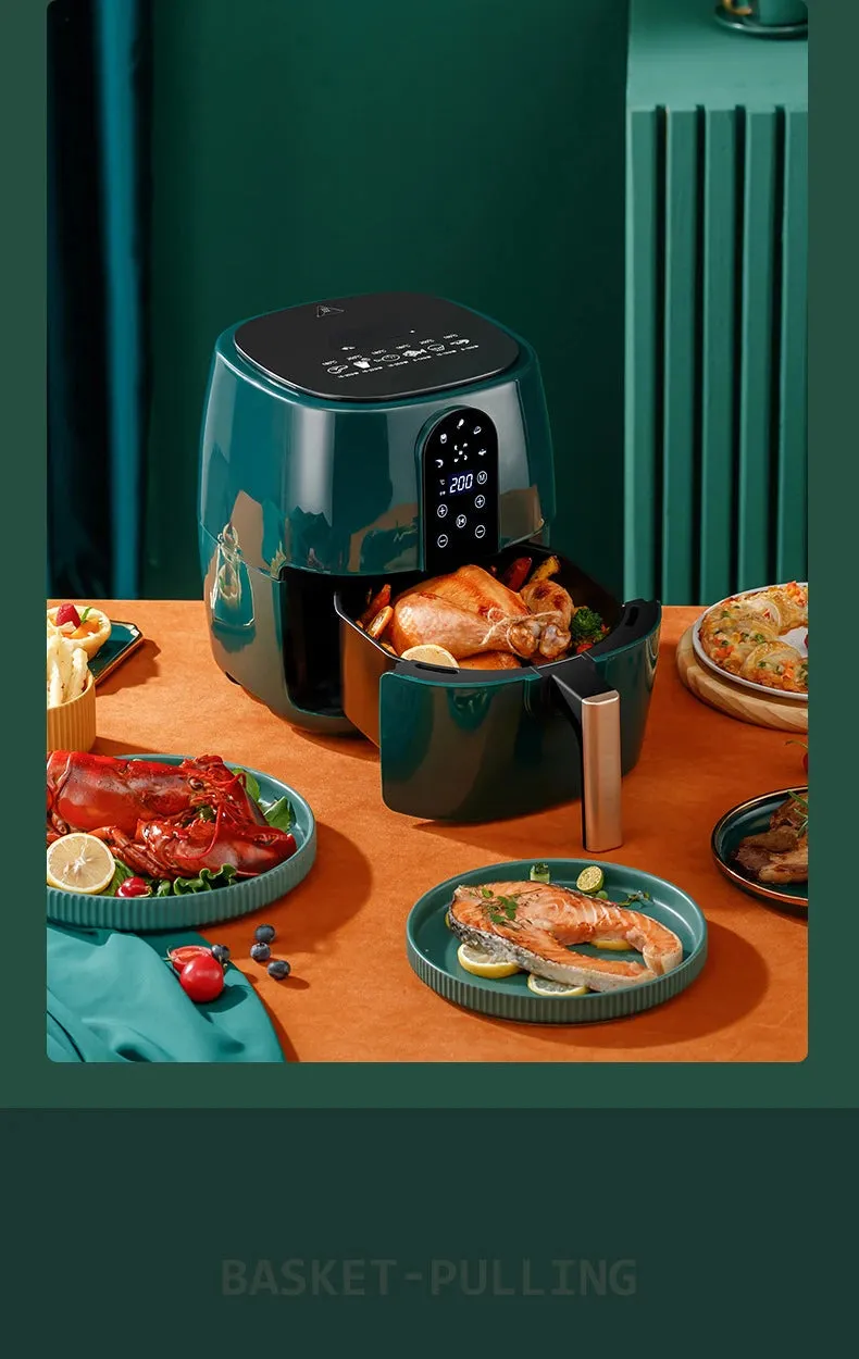 New Electric Air Fryers 4.5L 6L Large Capacity Smart Automatic Household Multi-function LED Touchscreen Deep Fryer without Oil