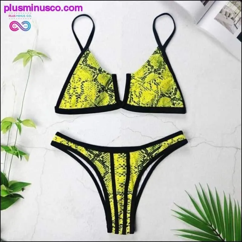 New Sexy Bandeau Bikini V Neck Swimsuits Push Up Swimwear -