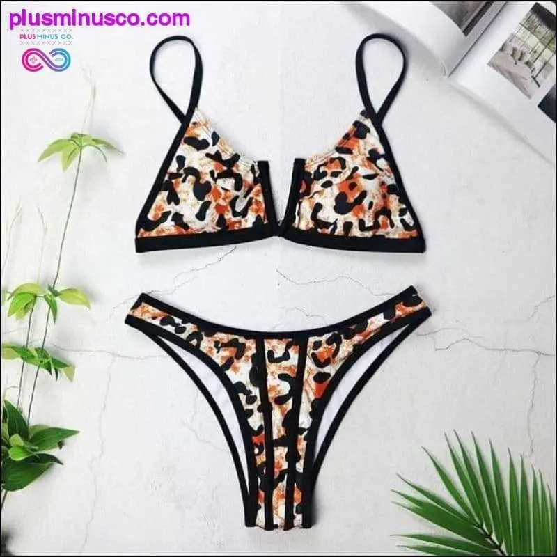 New Sexy Bandeau Bikini V Neck Swimsuits Push Up Swimwear -