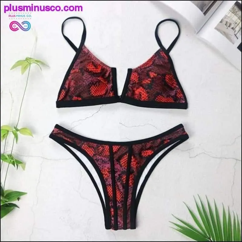 New Sexy Bandeau Bikini V Neck Swimsuits Push Up Swimwear -
