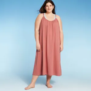 New Women's Women's Midi Cover Up Dress - Kona Sol! Roomy, Flowy perfect for summer! Mauve, PLUS 3X/4X