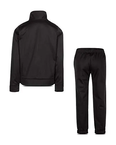 Nike Boy`s Therma Dri-Fit 2 Piece Tracksuit, Black(86e130-023)/White/Black, 4