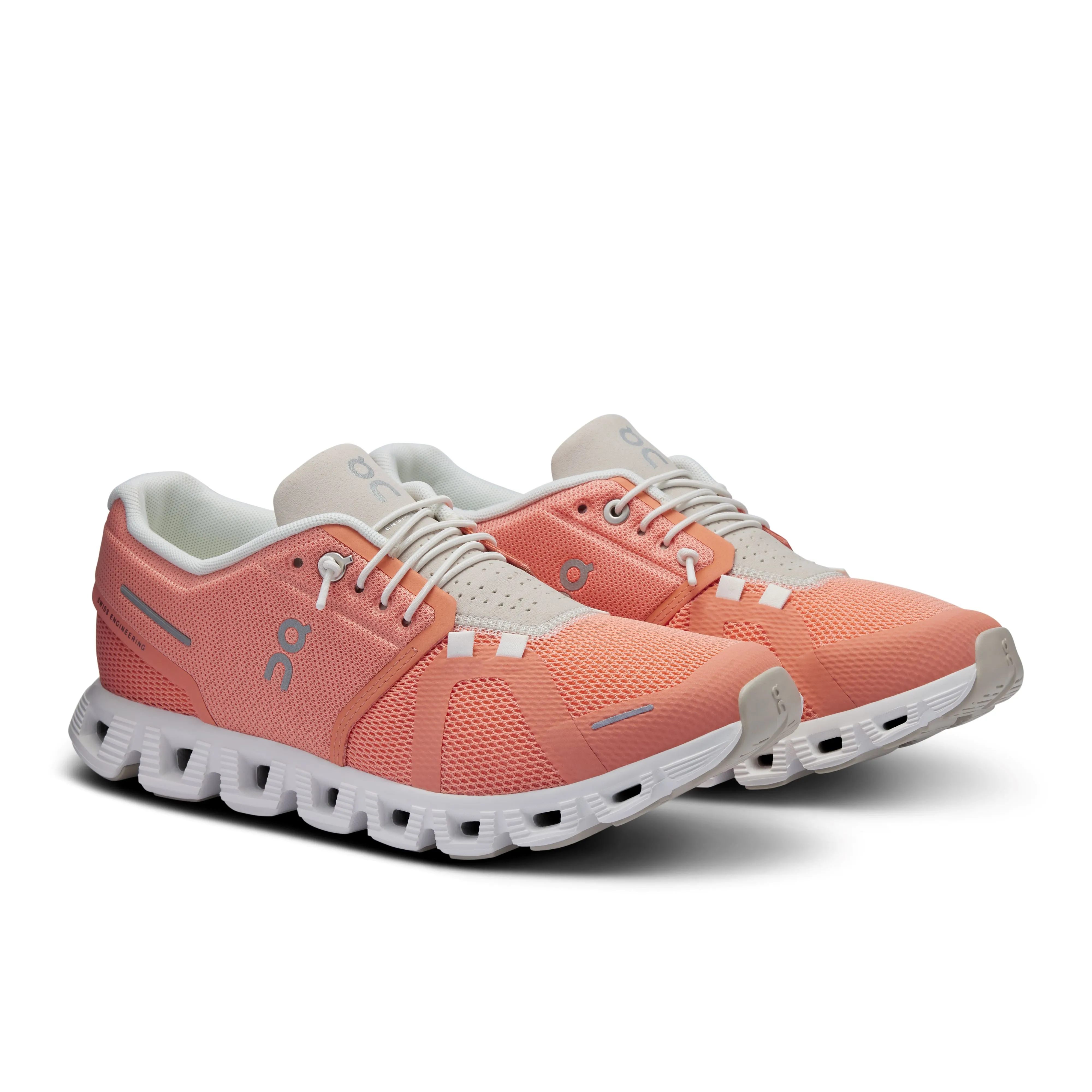 On Running Women's Cloud 5 Sneaker in Flamingo/Pearl