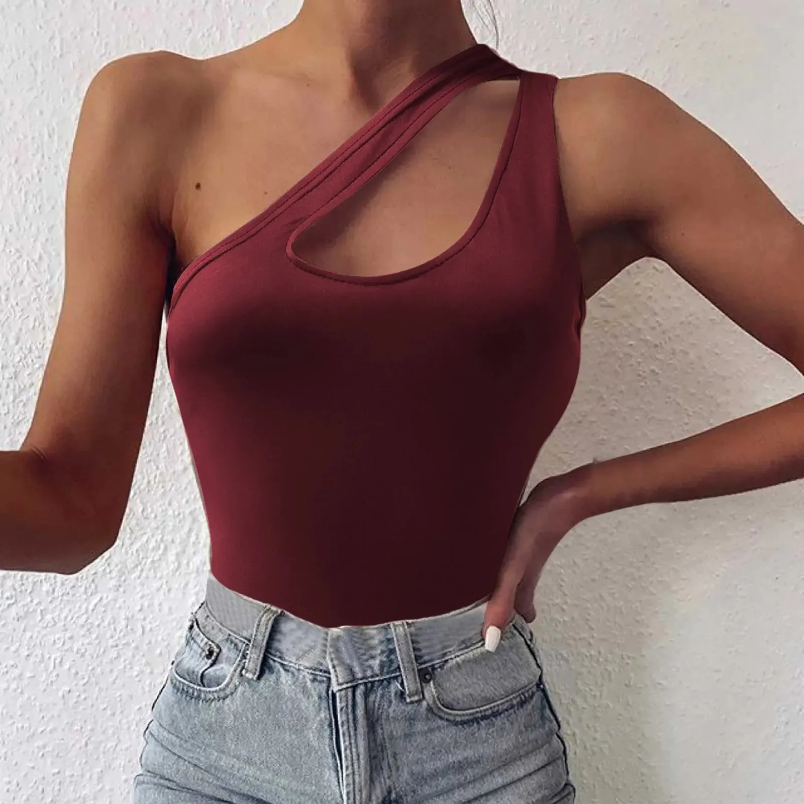 'Ophelia' One Shoulder Cutout Camisole