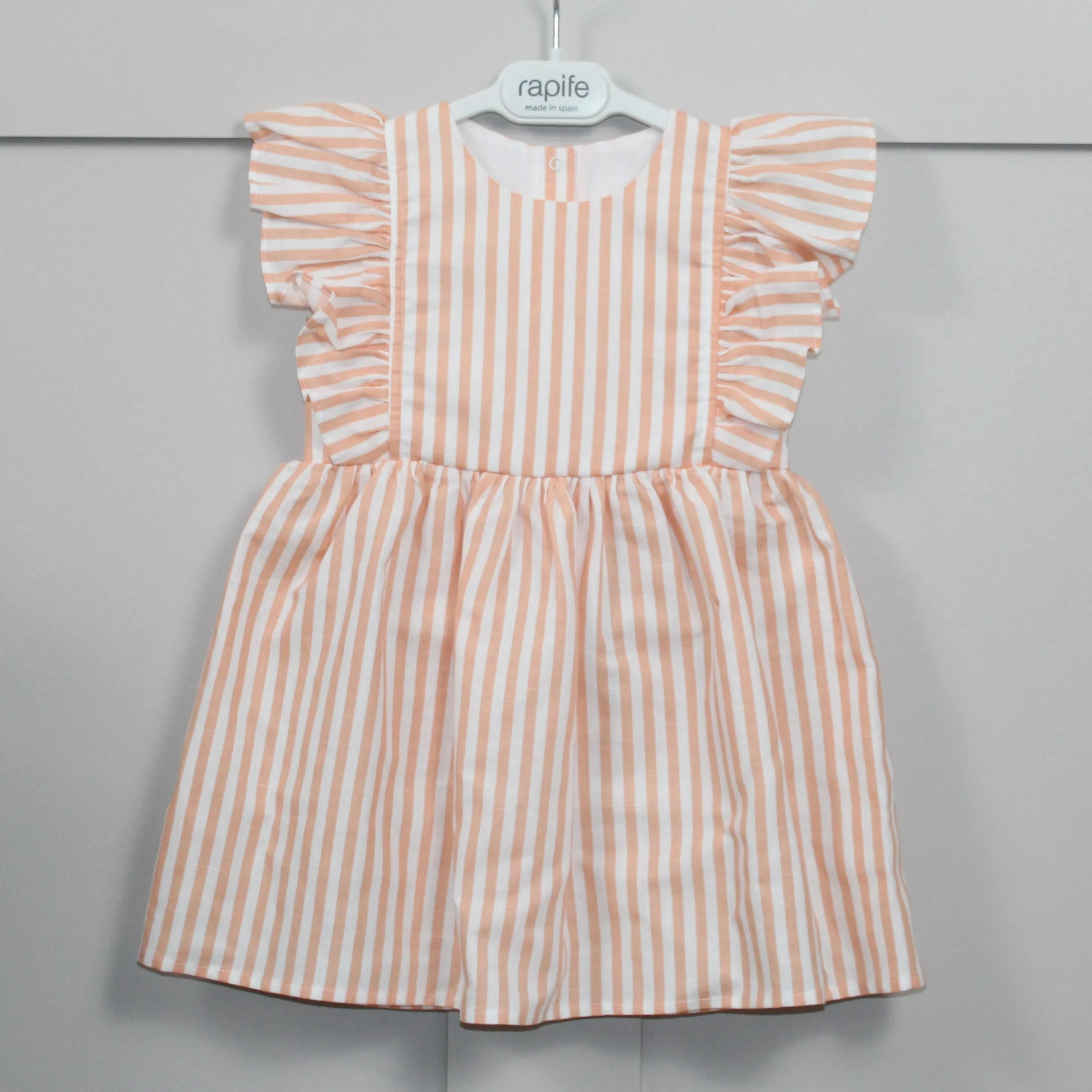 Orange Striped Sleeveless Dress