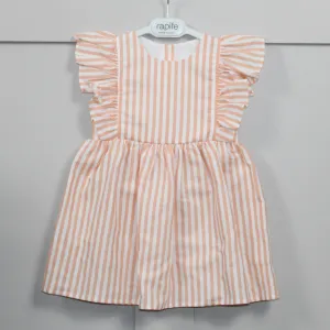 Orange Striped Sleeveless Dress