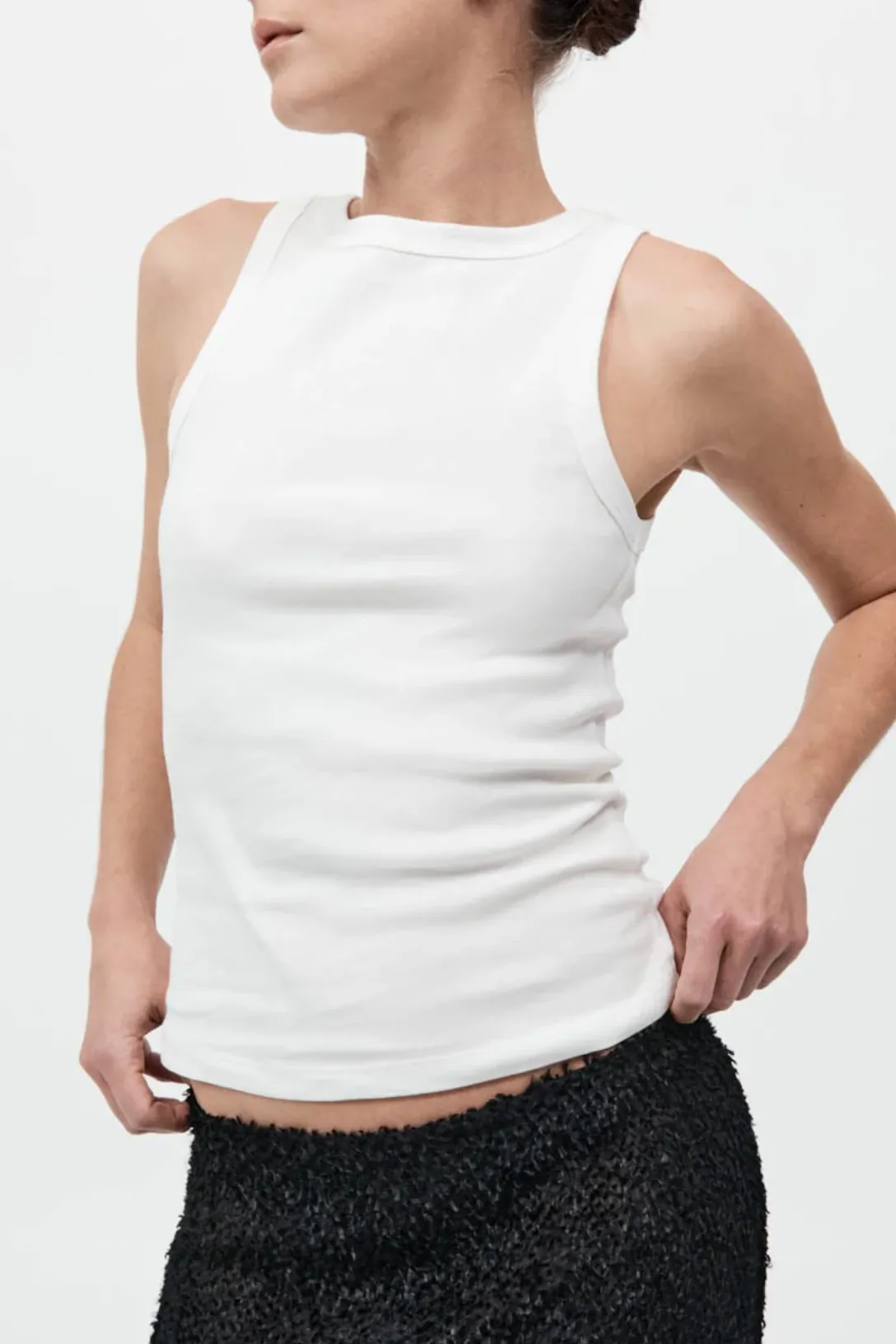Organic Cotton Bateau Tank | White