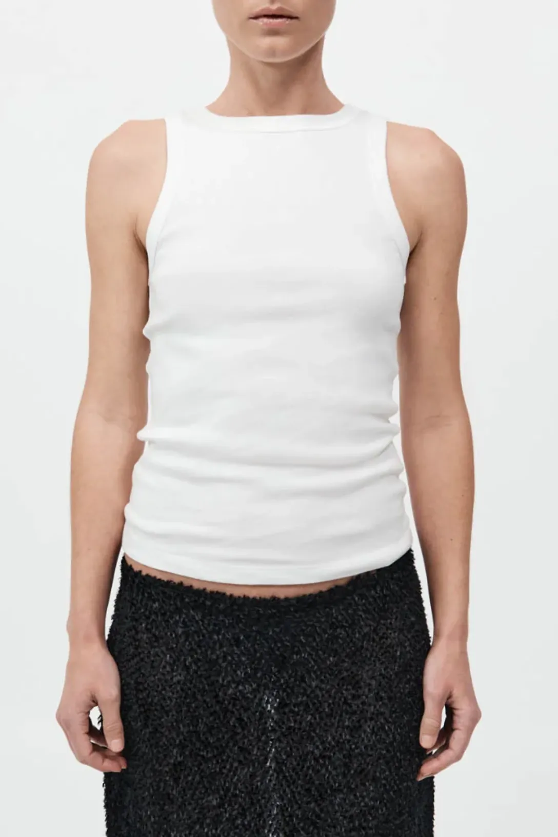 Organic Cotton Bateau Tank | White