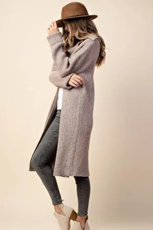 OVERSIZED KNIT CARDI TAUPE*
