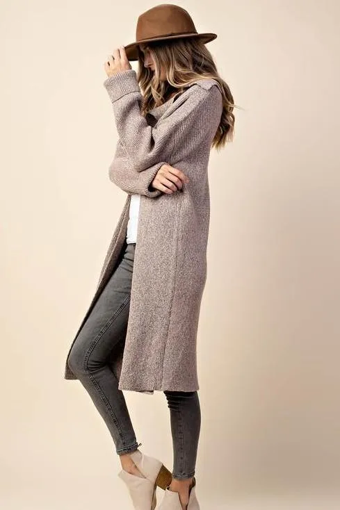 OVERSIZED KNIT CARDI TAUPE*