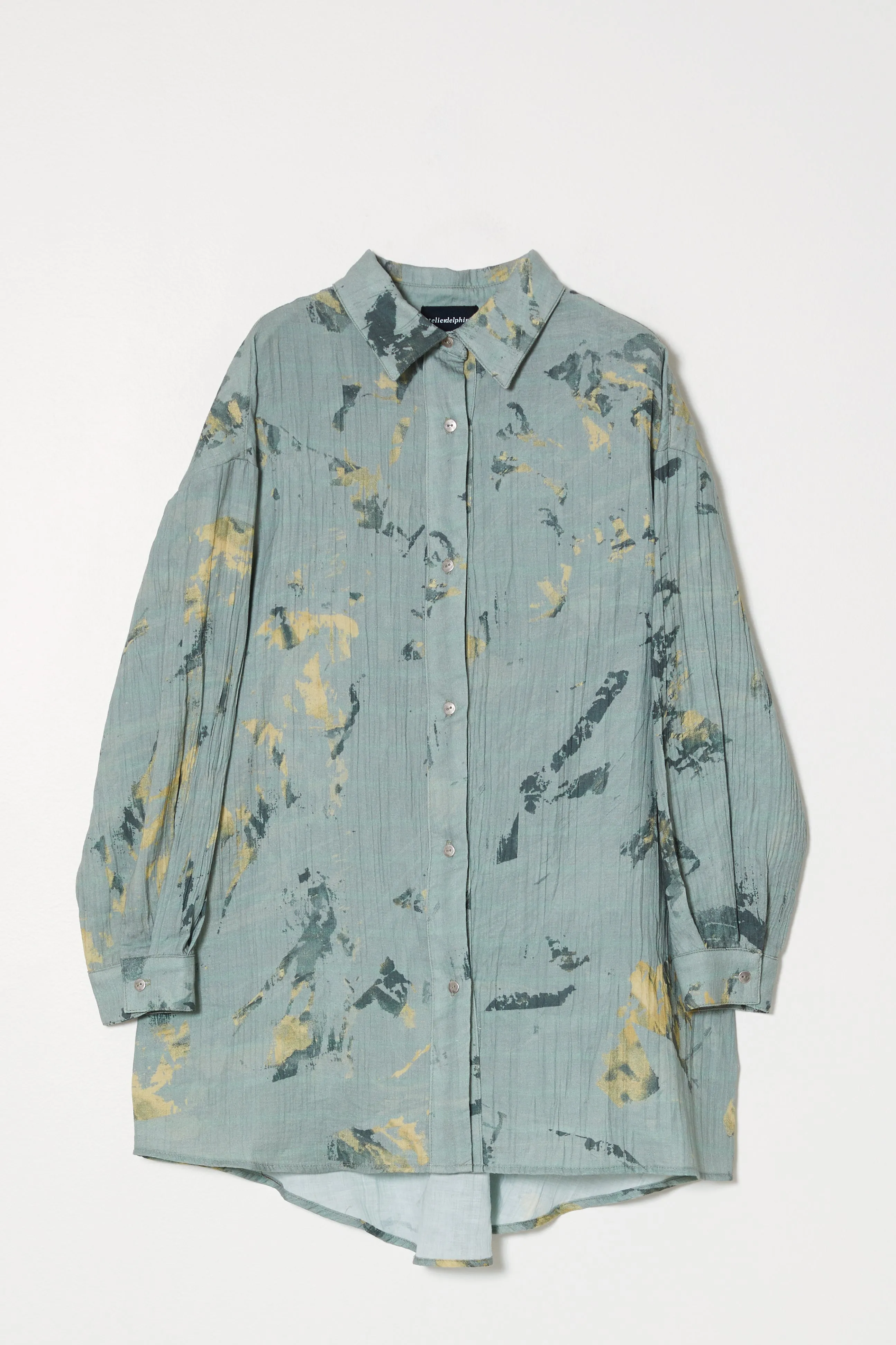 OVERSIZED OVERLAY IN CRINKLED COTTON, MARBLE