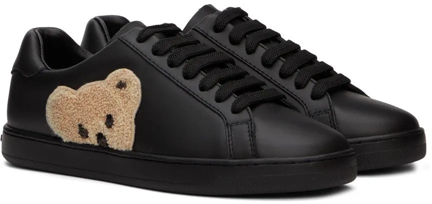 PALM ANGELS Black Teddy Bear Tennis Sneakers
