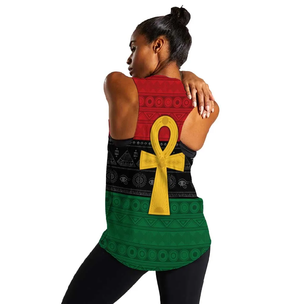Pan African Ankh Women Racerback Tank Egyptian Cross DT02