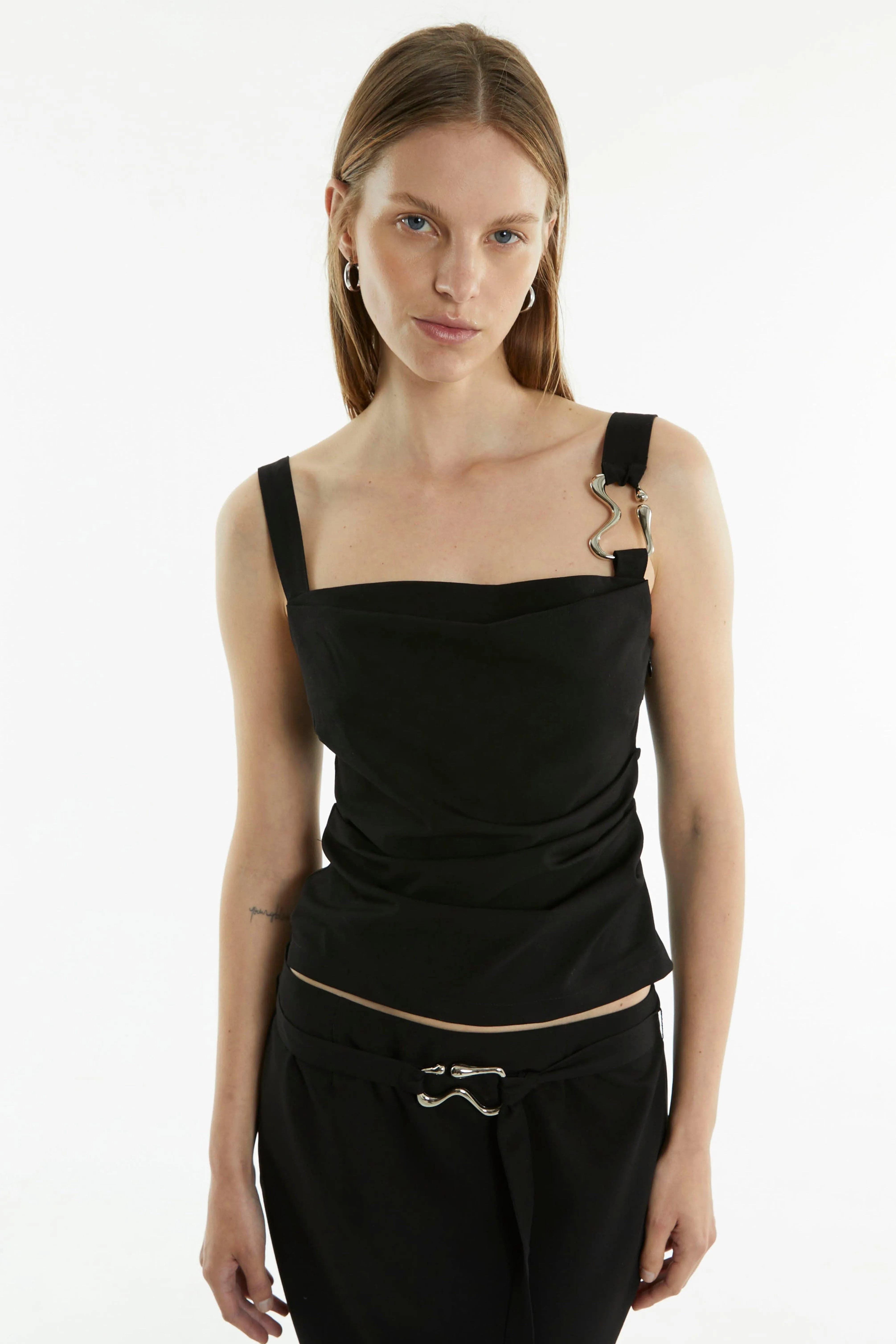 PARADIGM TUCKED CAMISOLE | BLACK