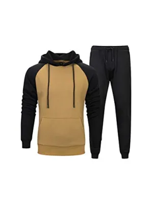 PASOK Men's Casual Tracksuit Sweat Suit Running Jogging Athletic Sports Shirts and Pants Set M Blue