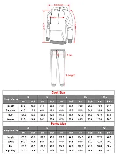 PASOK Men's Casual Tracksuit Sweat Suit Running Jogging Athletic Sports Shirts and Pants Set M Blue