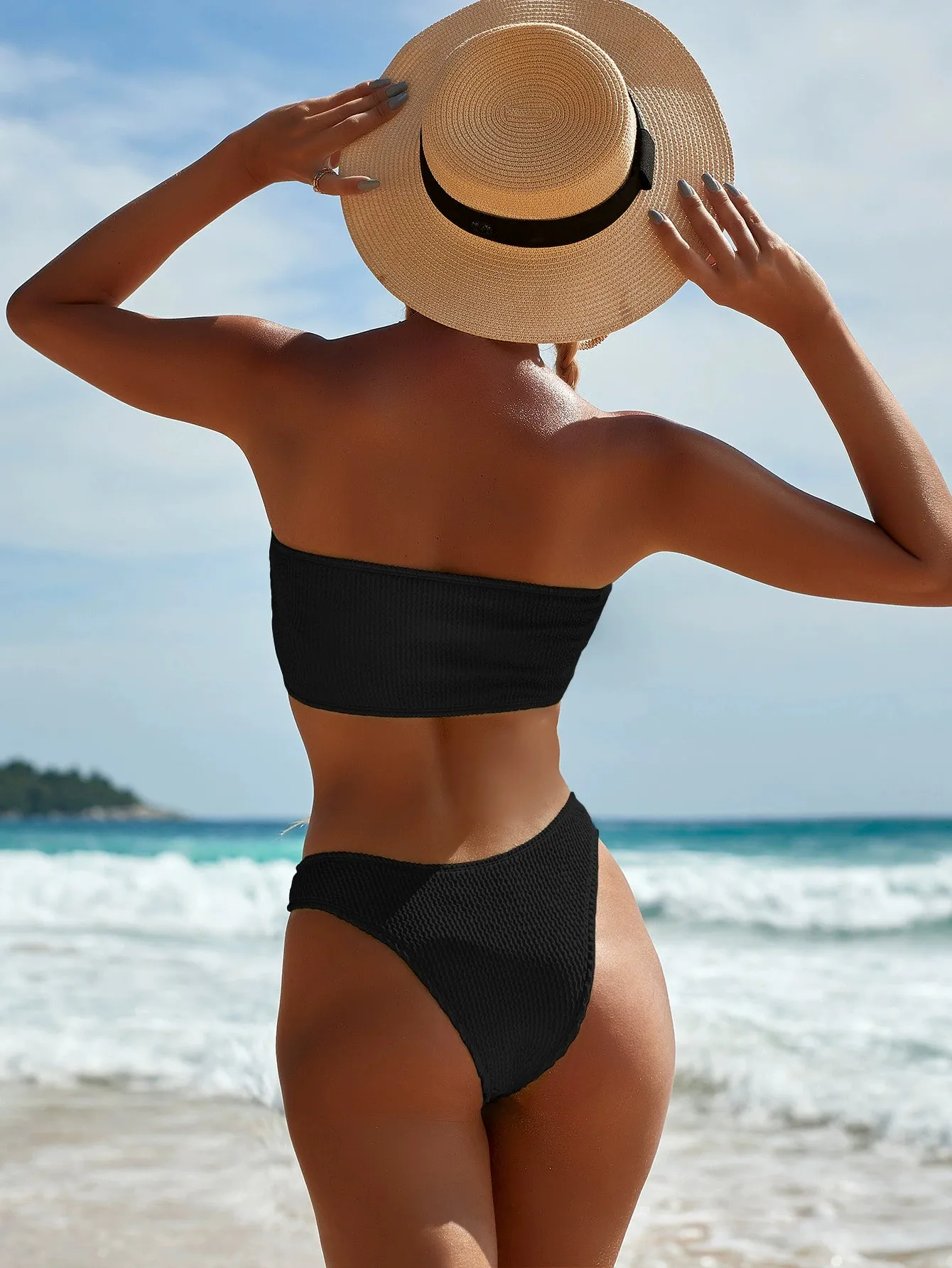 Pastel & Candy Color Slim Looking High Waist Bikini & Tube Top Swimsuits
