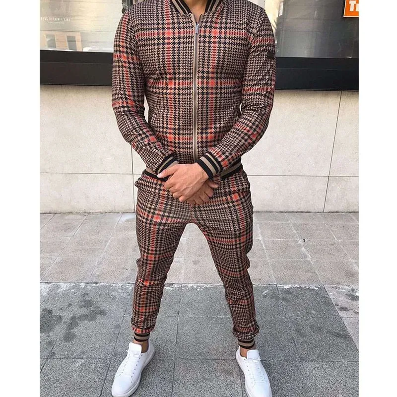Patchwork Zipper Tracksuits Sets