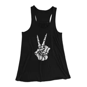 Peace Skeleton Hand Women's Flowey Racerback Tank Top