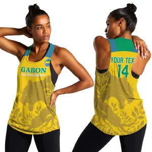 Personalized Gabon Football Women Racerback Tank Allez Les Pantheres LT14